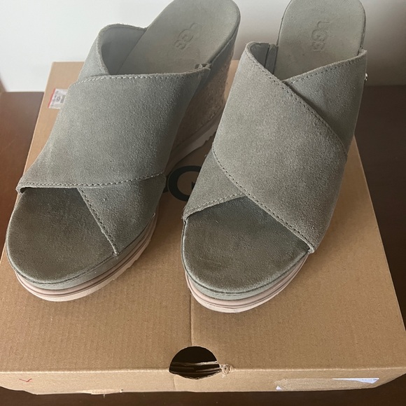 UGG Olive Green Wedge Sandals